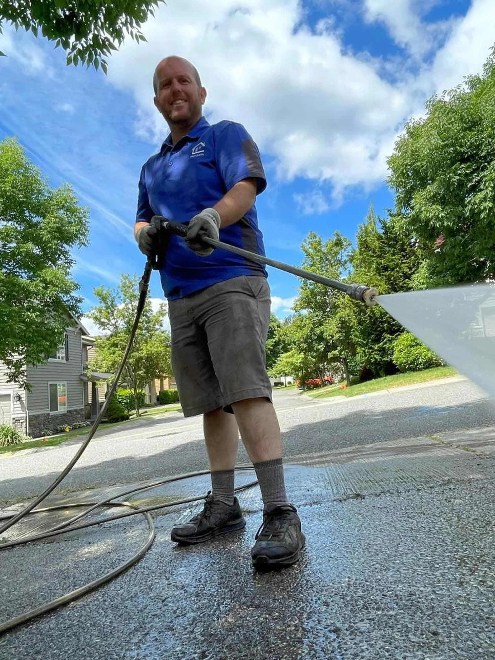 Professional pressure washing team